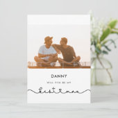 かわいい私の花婿介添人写真カード 招待状 (スタンド正面)