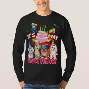 かわいい私の誕生日犬と子犬のテーマパーティーDa Tシャツ