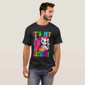 かわいい私の9歳の誕生日9歳の猫の誕生日パーティー Tシャツ (正面フル)