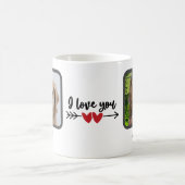 かわいい私はあなたを愛しているイラストレーション2つの写真の名前 コーヒーマグカップ (中央)