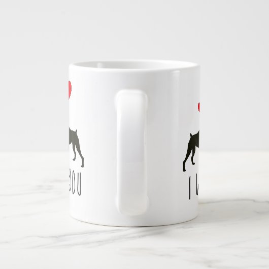 かわいい私はあなたを愛している | Boxer Dog ジャンボコーヒーマグカップ (裏面)