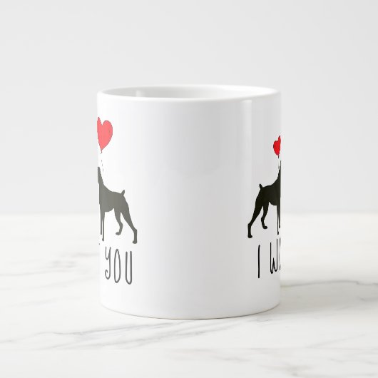 かわいい私はあなたを愛している | Boxer Dog ジャンボコーヒーマグカップ (正面)