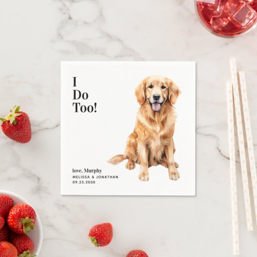 かわいい私はあまりにもゴールデンレトリバーペットドッグ結婚の スタンダードカクテルナプキン (インサイチュ)