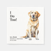 かわいい私はあまりにも黄色のラブラドール犬結婚の スタンダードカクテルナプキン (正面)