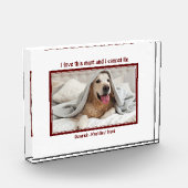 かわいい私はこのマットが大好き |犬パーソナライズされた好き フォトブロック (左)