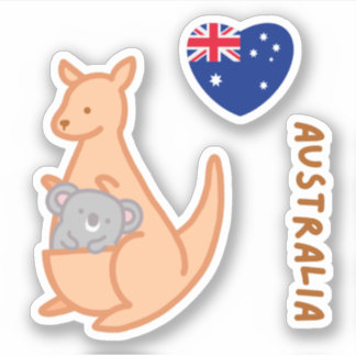 かわいい私はオーストラリアのカンガルーKoala大好き シール