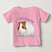 かわいい私はギニア豚ブラウンホワイトカスタム文字 ベビーTシャツ (正面)