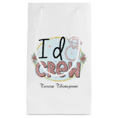 かわいい私はクルーのカスタマイズ可能な結婚式パーティーをする スモールペーパーバッグ (正面)