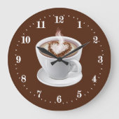 かわいい私はコーヒーバー ラージ壁時計 (正面)