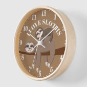 かわいい私はナマケモノの女の子ルームデコールが大好き 壁時計 (傾斜)