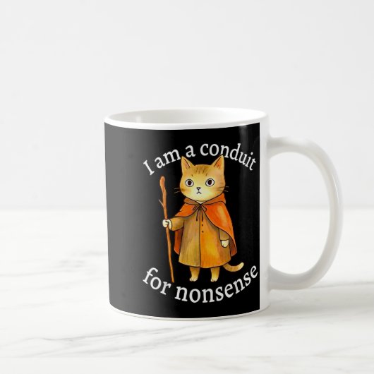かわいい私はナンセンスな猫の魔法使いのミームのための導管です コーヒーマグカップ (右)