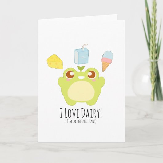 かわいい私は乳製品のおやつめカエル カード (正面)