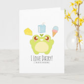 かわいい私は乳製品のおやつめカエル カード (黄色い花)
