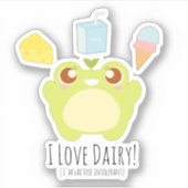 かわいい私は乳製品のおやつめカエル シール (正面)