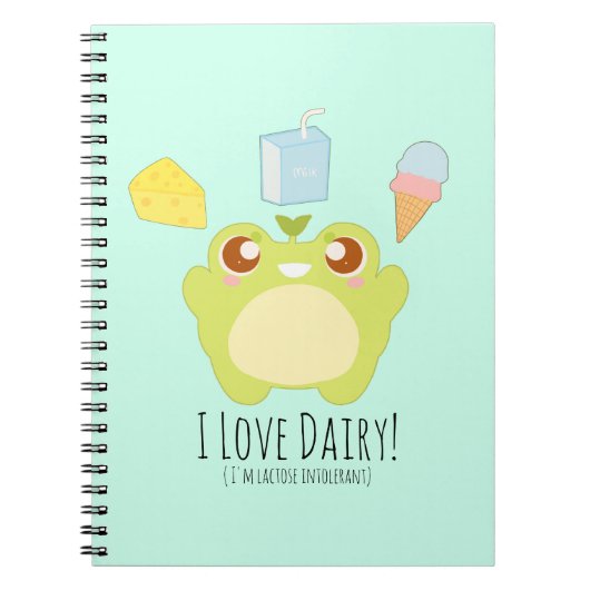 かわいい私は乳製品のおやつめカエル ノートブック (正面)