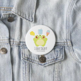 かわいい私は乳製品のおやつめカエル 缶バッジ