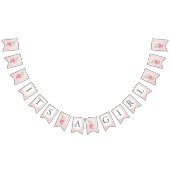 かわいい私は女の子の水色ハートサボテン バンティングフラッグ (全)