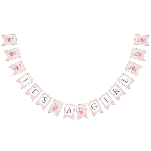 かわいい私は女の子の水色ハートサボテン バンティングフラッグ (全)