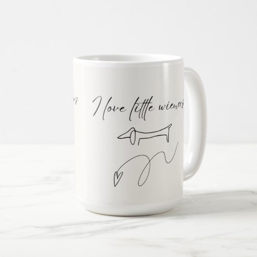かわいい私は小さなウィーナーマグを愛する コーヒーマグカップ (正面右)
