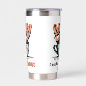 かわいい私は月曜日コーヒーカップイラストレーション 保温保冷タンブラー (左面)