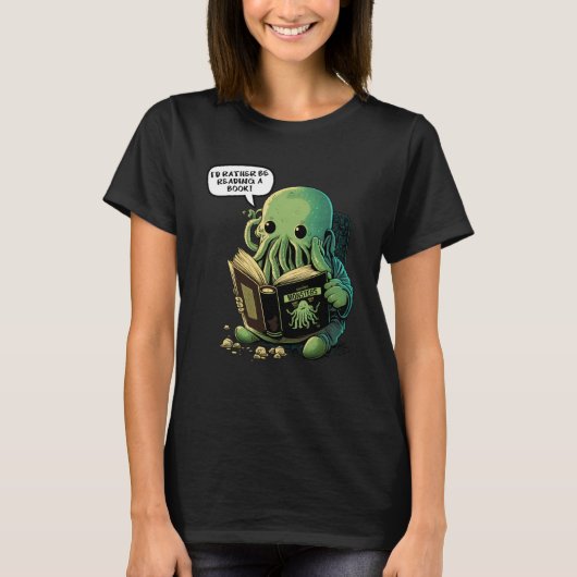 かわいい私は本読のCthulhuのむしろ Tシャツ (正面)