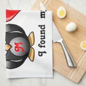 かわいい私は生命赤いハートのための私のペンギンの仲間を見つけました キッチンタオル (四つ折り)