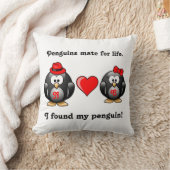 かわいい私は生命赤いハートのための私のペンギンの仲間を見つけました クッション (ブランケット)