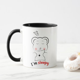 かわいい私は眠いクマのマグカップ – ミニマリスト疲れたクマF マグカップ