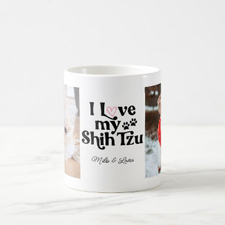 かわいい私は私のシーズー(犬)Tzu犬2写真テンプレート コーヒーマグカップ