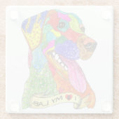 かわいい私は私のラブラドールドッグガラスコースター大好き ガラスコースター (裏面)