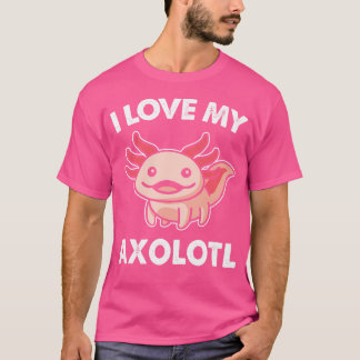 かわいい私は私のaxolotl男の子の女の子ピンクサラマンダー tシャツ