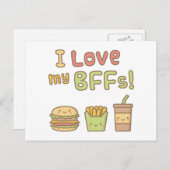 かわいい私は私のBFFsファーストフードドール大好き ポストカード (正面/裏面)