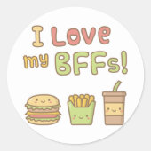 かわいい私は私のBFFsファーストフードドール大好き ラウンドシール (正面)