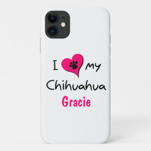 かわいい私は私のChihuahuaポープリントピンクのハート iPhone 11 ケース