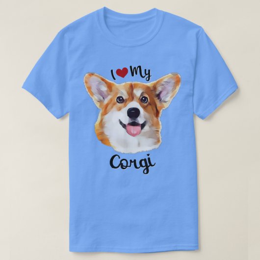 かわいい私は私のcorgi犬の恋人は子犬を育てる tシャツ (デザイン正面)