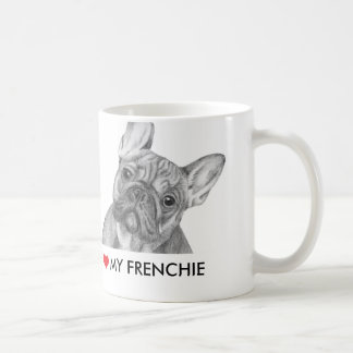 "かわいい私は私のFrenchie"のフレンチ・ブルドッグのマグを愛します コーヒーマグカップ