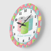 かわいい私は裁縫ルームのデコールが好き ラージ壁時計 (傾斜)