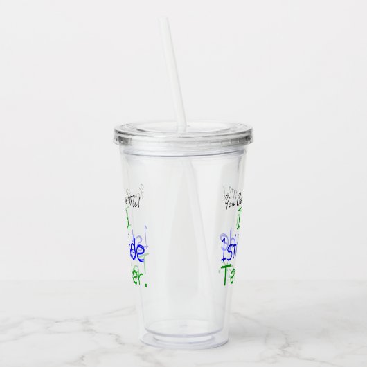 かわいい私を怖がらせることができない私は1年生の先生 アクリルタンブラー (左)