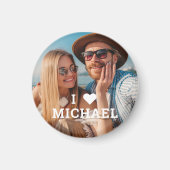 かわいい私ハートフォトカップルパーソナライズされた名 マグネット (正面)