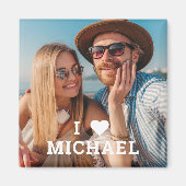 かわいい私ハートフォトカップルパーソナライズされた名 マグネット (正面)