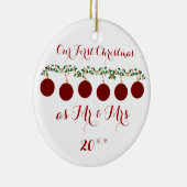 かわいい私達の初めてのクリスマスは一緒に飾ります セラミックオーナメント (右)