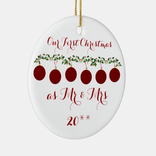 かわいい私達の初めてのクリスマスは一緒に飾ります セラミックオーナメント (右)