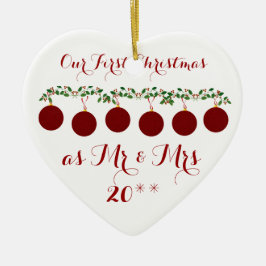 かわいい私達の初めてのクリスマスは一緒に飾ります セラミックオーナメント