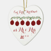 かわいい私達の初めてのクリスマスは一緒に飾ります セラミックオーナメント (左)