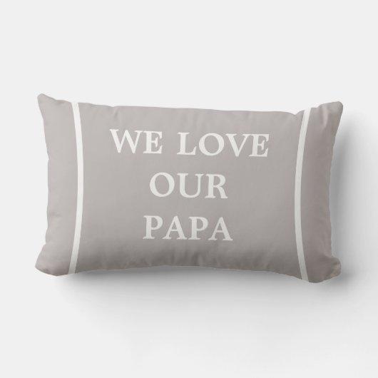 かわいい私達は私達のパパの原稿のLumbarの枕を愛します ランバークッション (裏面)