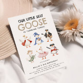 かわいい私間抜けたちのガチョウ任意の年齢誕生日 招待状