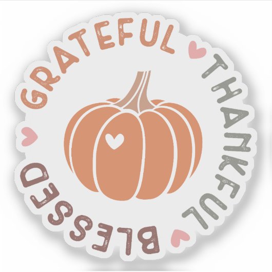 かわいい秋かぼちゃありがたい感謝賛美引用文 シール (正面)