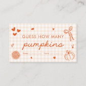 かわいい秋かわいこちゃんパイ推測どのように多くのカボチャのゲーム エンクロージャーカード (正面)