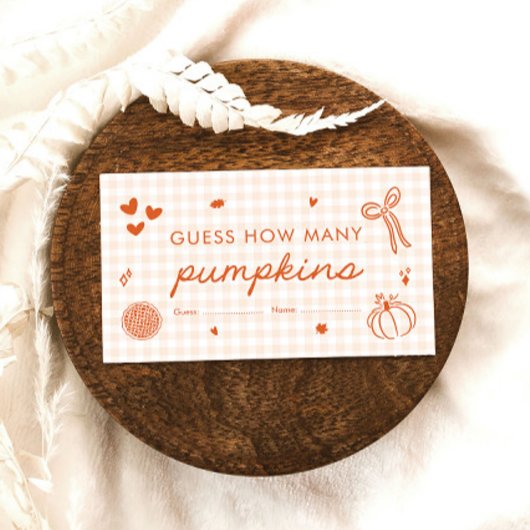 かわいい秋かわいこちゃんパイ推測どのように多くのカボチャのゲーム エンクロージャーカード