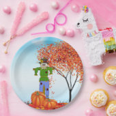 かわいい秋のかかし紙皿 ペーパープレート (パーティー)